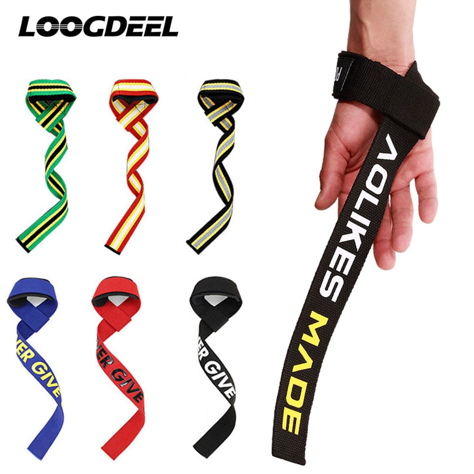 Loogdeel Weight lifting Wrist Straps Fitness Bodybuilding Training Gym CrossFit lifting straps with Non Slip Flex Gel Grip