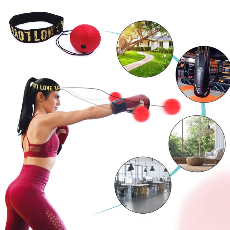 Boxing Speed Ball Head-mounted PU Punch Ball MMA Sanda Training Hand Eye Reaction Home Sandbag Muay Thai Boxeo Fitness Equipment